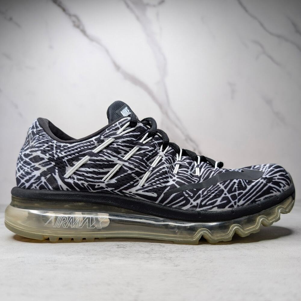 Nike Womens Air Max 2016 Print - US 8.5 Black White 818101-100‎